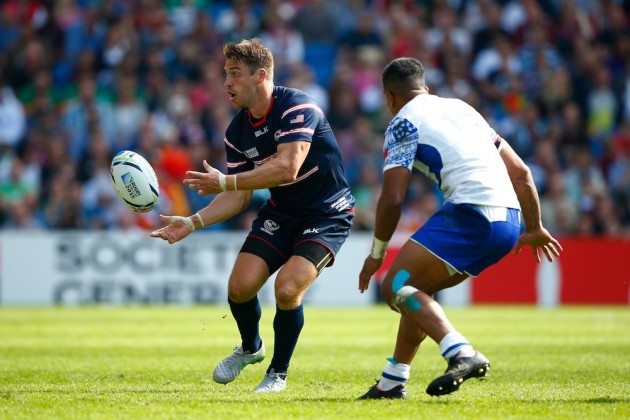 Chris Wyles (USA) against Samoa at the Rugby World Cup