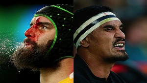 Dirty work: Hard men Scott Fardy and Jerome Kaino go head-to-head on Saturday