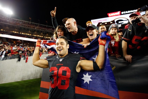 Welcome to the NFL: ex-League star Jarryd Hayne has been celebrated in San Francisco