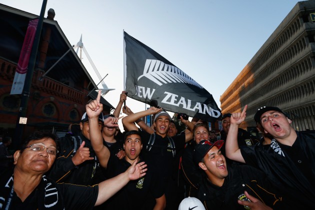 Here to cheer: All Black fans arrive at the Millennium Stadium