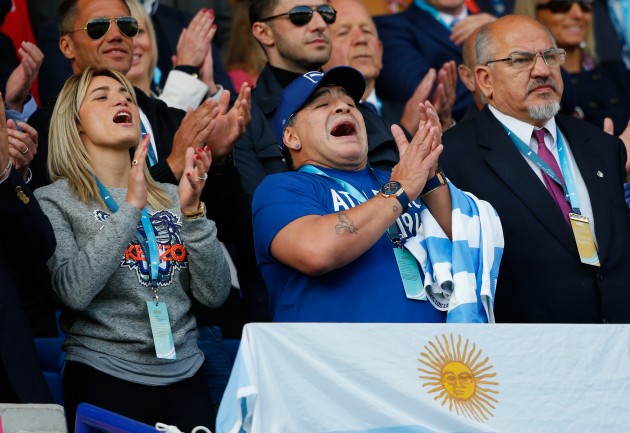 Passion play: Diego Maradona cheers on the Pumas