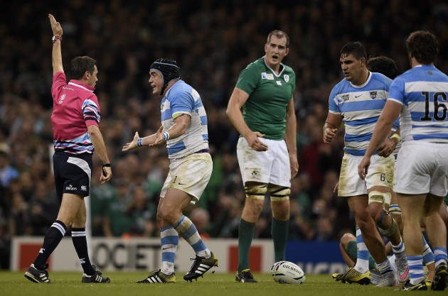 Grin and bear it: Marcos Ayerza doesn't take kindly to being penalised