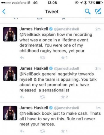 Haskell has since deleted his tweets.