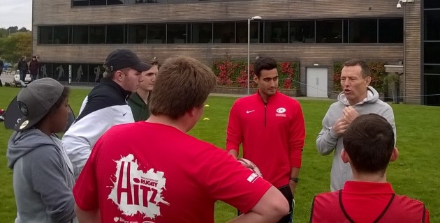 Joel Stransky dropped in at Allianz Park for a session with Saracens’ award-winning HITZ programme