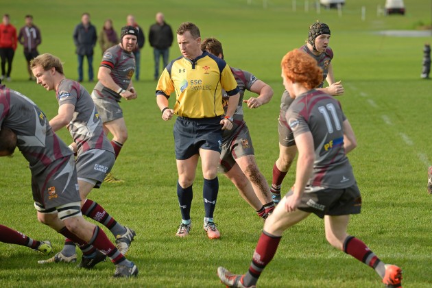 Back to his roots: Nigel Owens in action at Gowerton v Crymych. (Photo: Huw Evans Agency) 