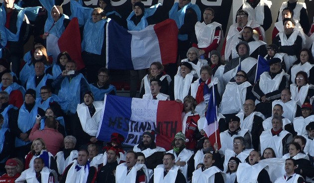 Solidarity: Fans of Toulouse and Oyonnax show their togetherness after the Paris attacks