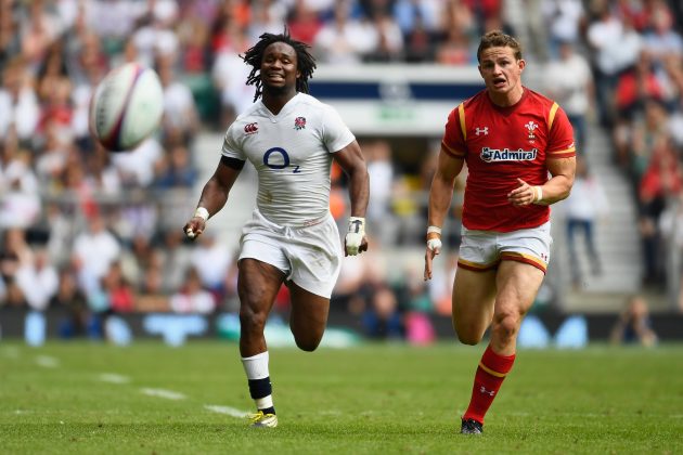 Holding his own: Hallam Amos' running was one of Wales' bright spots