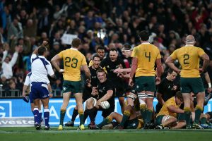 Done and dusted: Sam Cane celebrates scoring the match-sealing try in Wellington