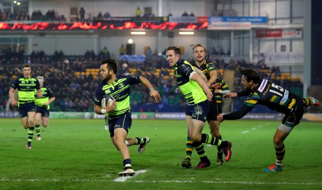 Park run: Jamison Gibson-Park sprints in for Leinster's bonus-point try.