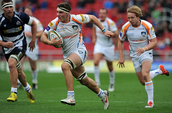 Forward motion: Josh Bainbridge on the attack for Yorkshire Carnegie.