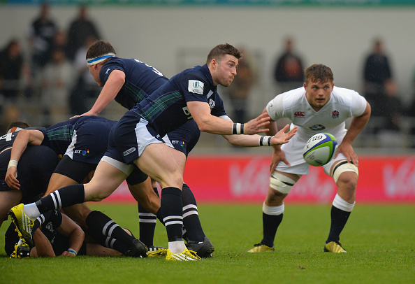 Super Scot: Hugh Fraser in action for Scotland Under-20s.