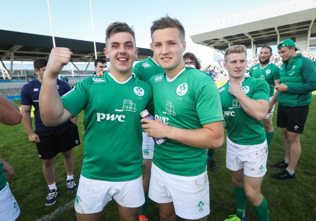 Up for the cup: McBurney (left) celebrates Ireland's U20 World Cup semi-final win.
