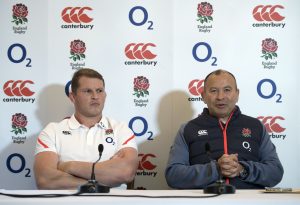 Dylan Hartley and Eddie Jones