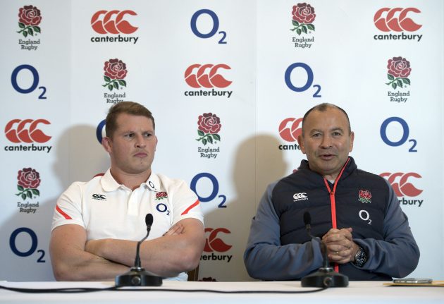 Dylan Hartley and Eddie Jones