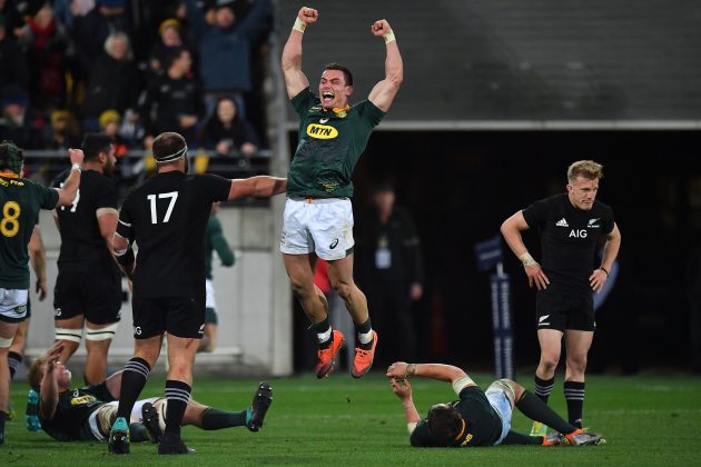 Jesse Kriel of South Africa celebrates win v NZ