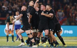 New Zealand celebrate their win in Pretoria