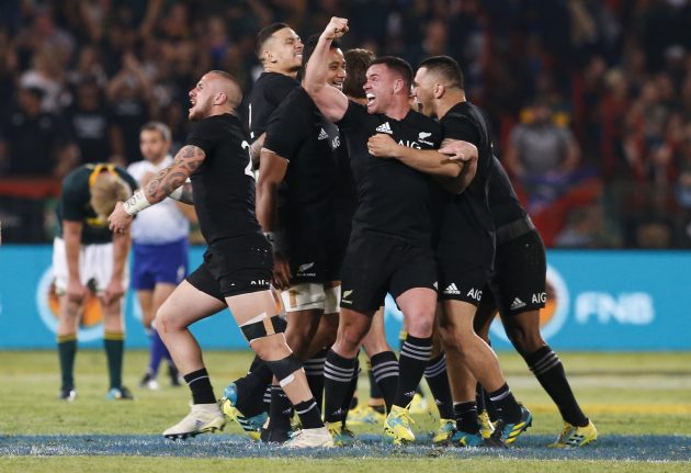 New Zealand celebrate their win in Pretoria