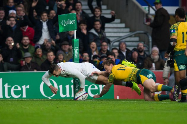Jonny May scores against Australia