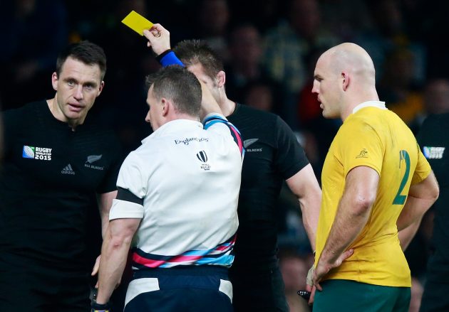 Ben Smith is sent to the sin-bin, RWC 2015 final