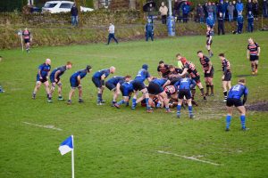 Glossop rugby team defending