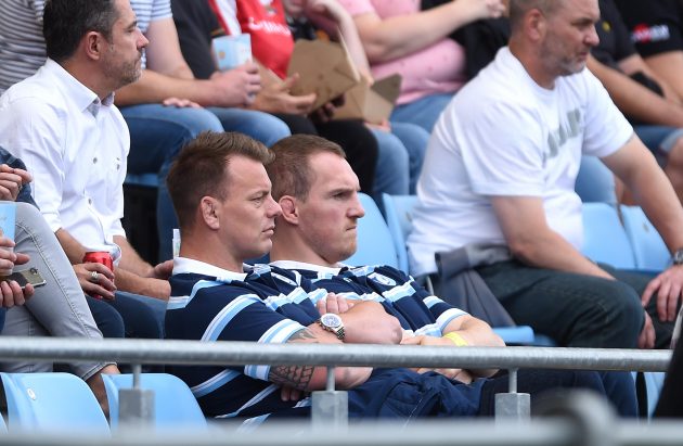 Matthew Rees and Gethin Jenkins watch Cardiff Blues, Sept 2018