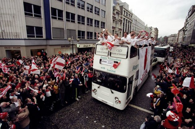Ulster's 1999 European Cup victory parade through Belfast