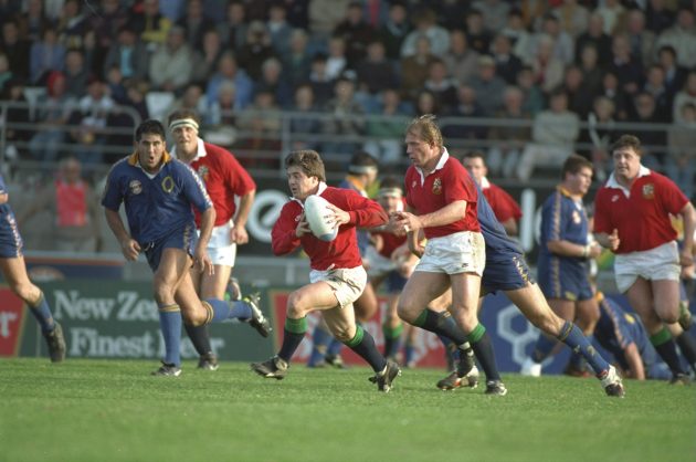 Win a great new book by Stuart Barnes Barnes on the attack for Lions v Otago, 1993