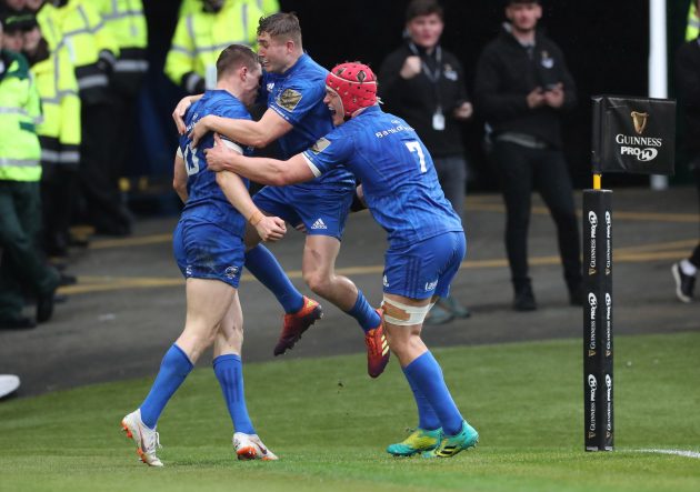 Guinness Pro14 final Leinster celebrate Garry Ringrose's try