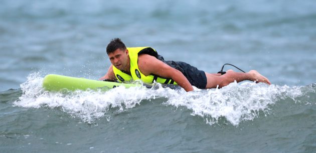Ben Youngs paddle boarding in Japan