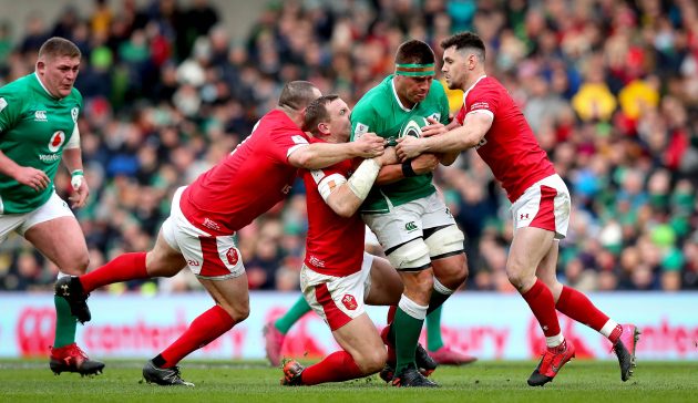 CJ Stander carries for Ireland v Wales, 2020