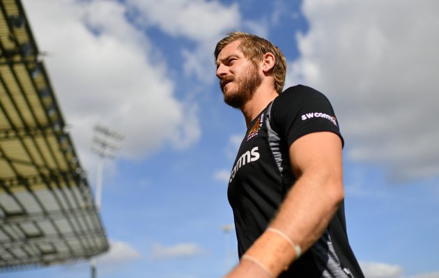 Gareth Steenson walks off into the sunset