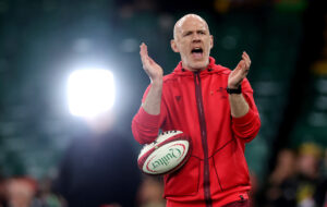 Wales head coach Steve Tandy applauds during the warm-up for the 2025 Autumn Nations Series match against Argentina.