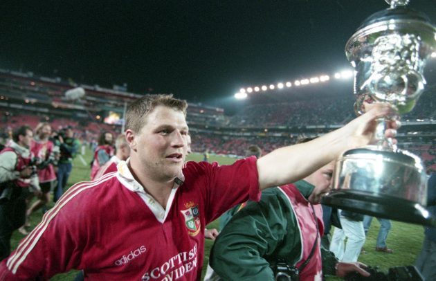 Scott Gibbs with the trophy, 1997 Lions tour
