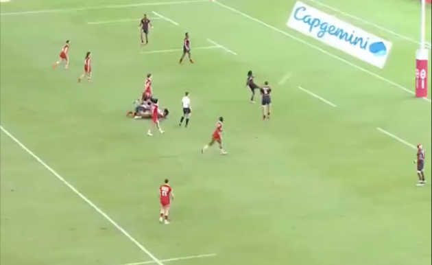 Watch: Crazy try at Singapore Sevens