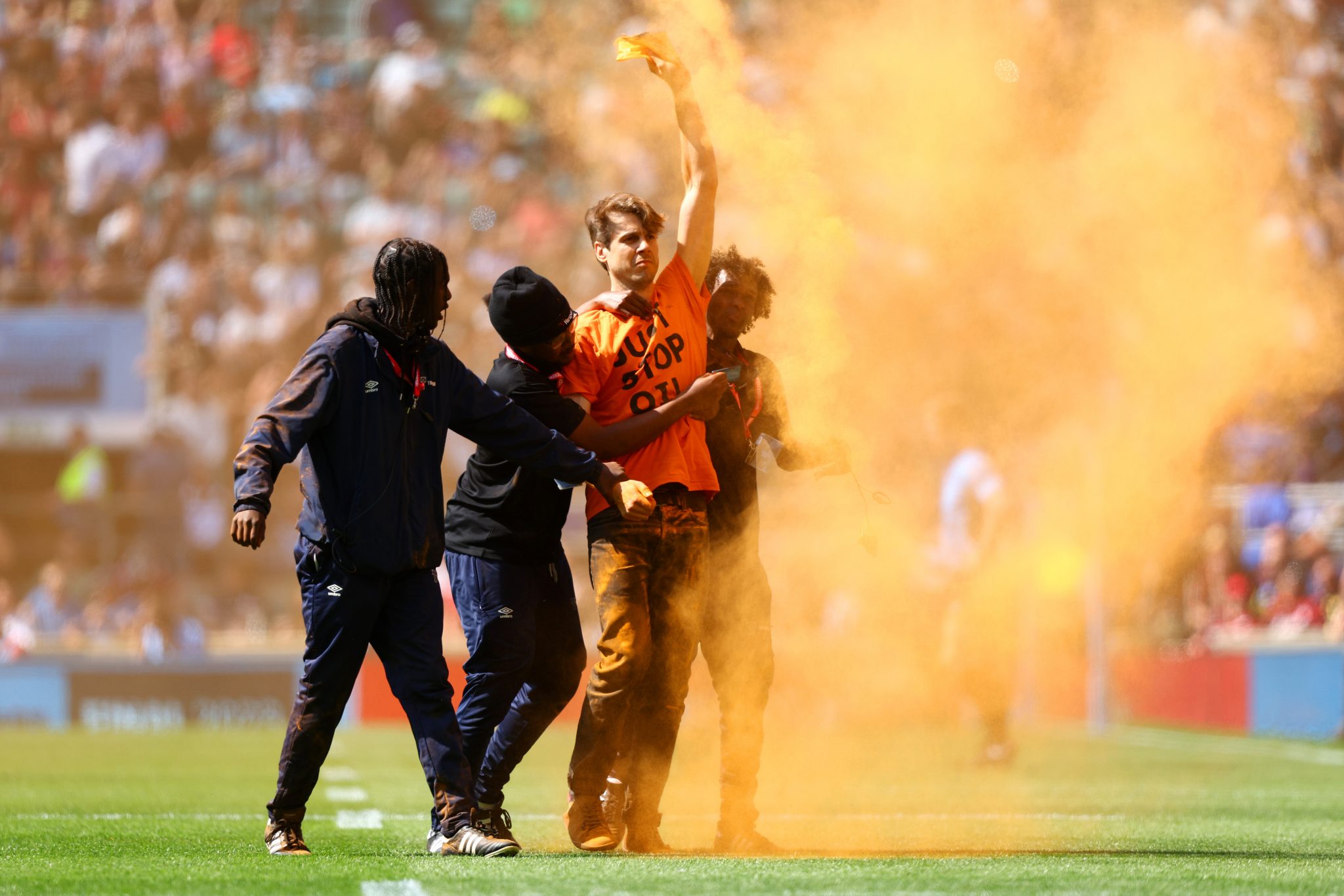 Premiership final disrupted by protestors from Just Stop Oil