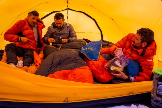 Ed Jackson and friends in the tent