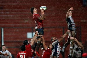 Chile's Martin Sigren grabs the ball at a lineout