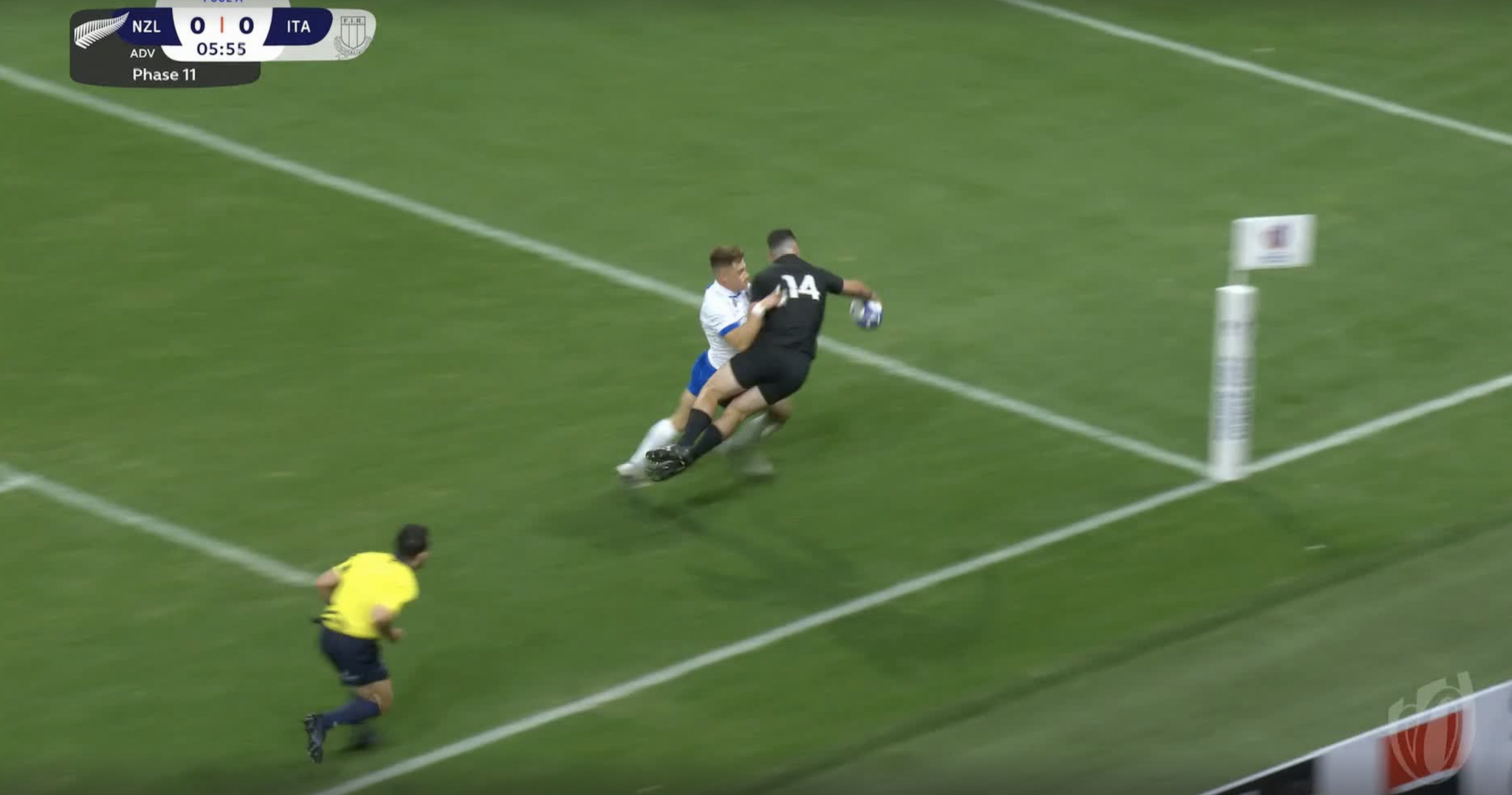 “Air Jordan” Will Jordan scores acrobatic early try for All Blacks v