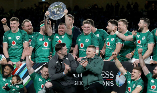 Ireland celebrate after winning the Triple Crown in 2022.