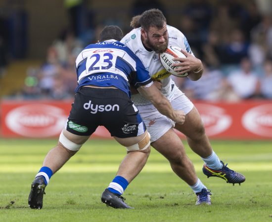 Exeter Chiefs' Josh Iosefa-Scott during the Premiership Rugby Cup Round 5 Pool C match between Bath Rugby and Exeter Chiefs at The Recreation Ground on October 7, 2023 (Getty Images)