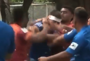 Super Rugby training fight