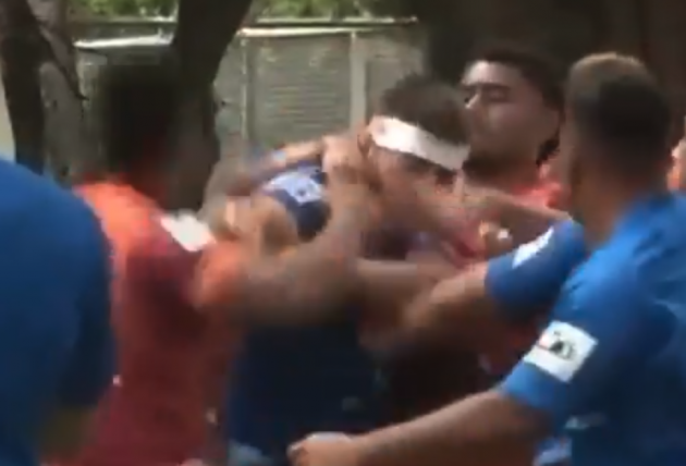 Super Rugby training fight