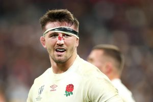 Tom Curry of England looks on during the Rugby World Cup France 2023 Bronze Final match between Argentina and England (Getty Images)