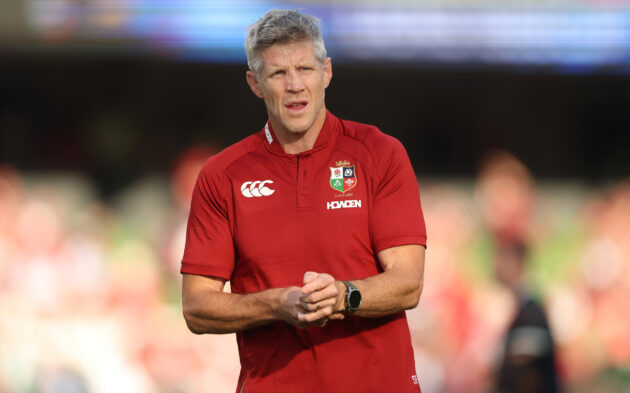 British & Irish Lions assistant coach Simon Easterby watches the side's defeat to Argentina in June 2020