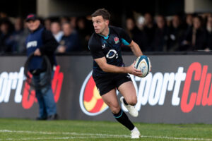 George Ford of England in the process of making a pass against Argentina during the first July 2025 Test match