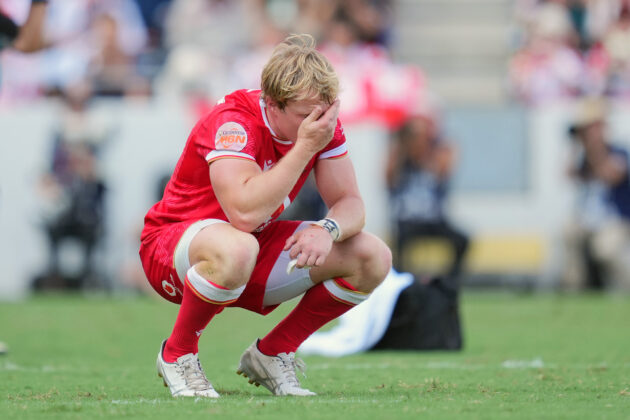 Wales' Blair Murray with his head in his hand after defeat to Japan in July 2025.