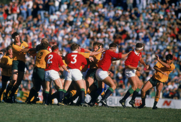 British & Irish Lions players scrap with their Australian counterparts during the 1989 tour.