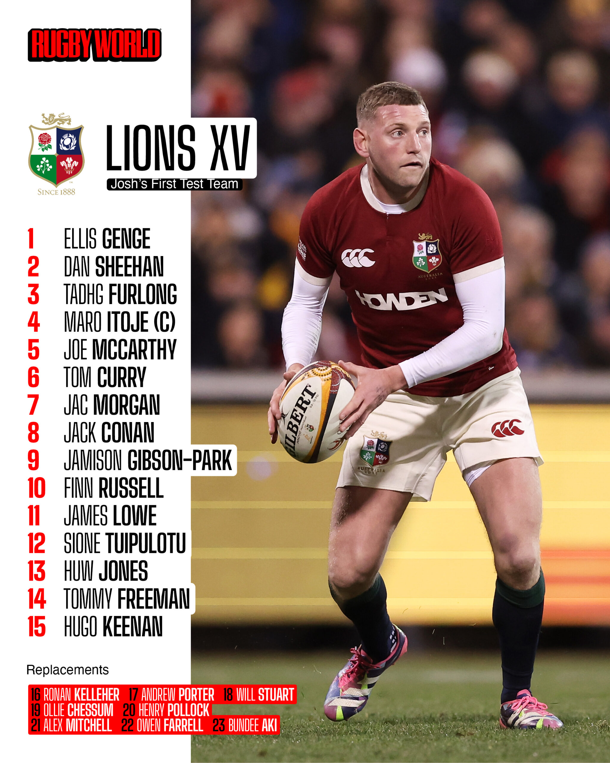 Josh Graham's British & Irish Lions Test XV (Getty Images)