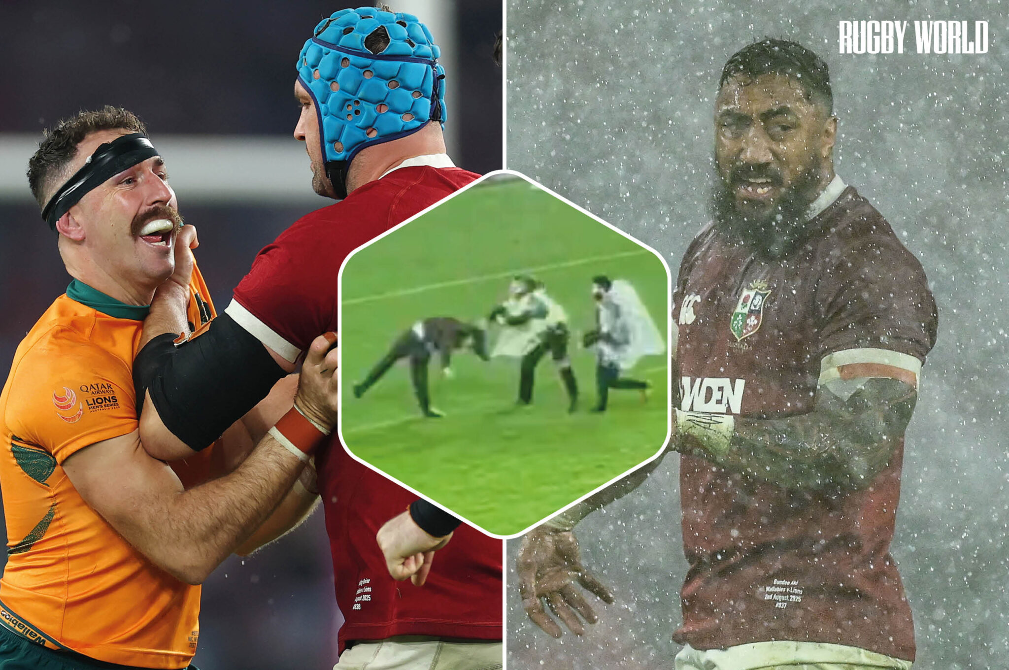 Lightning stops play for nearly 40 minutes, pitch invaders fined £2,750, a sickening knockout and multiple fights: Third Lions Test v Australia descends into chaos