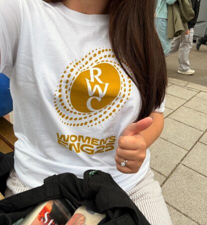 Some 2025 Women's Rugby World Cup merch.